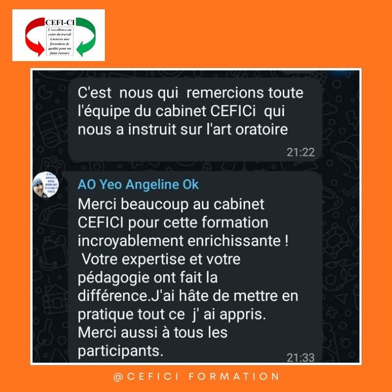 Avis authentique participant CEFICI